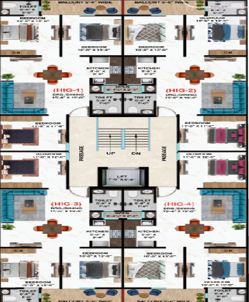 Sunrise Height typical floor HIG-1 to HIG-4